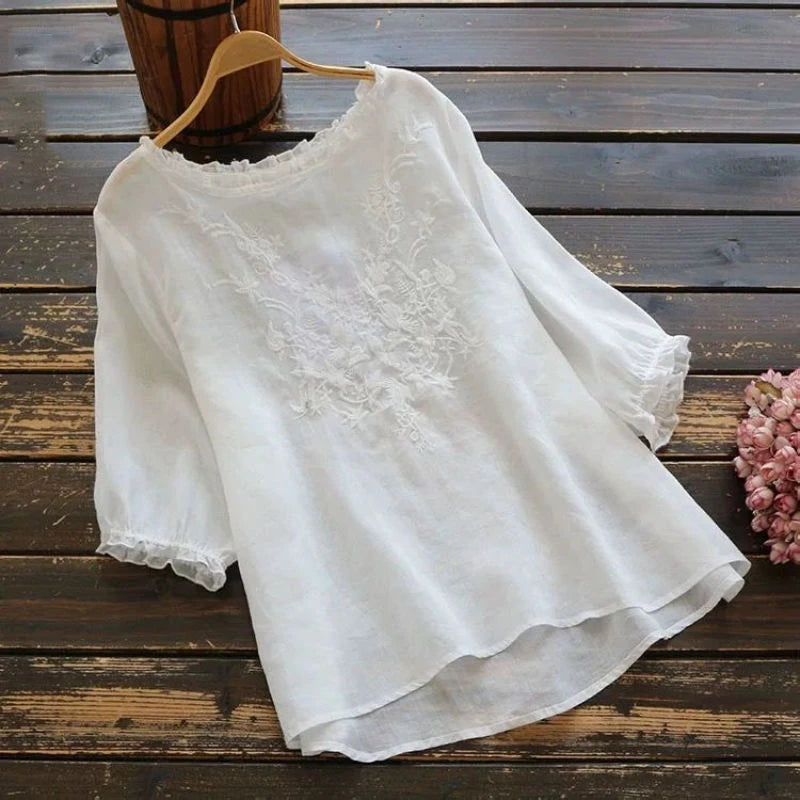 Blusa Feminina Casual em Algodão Várias Cores