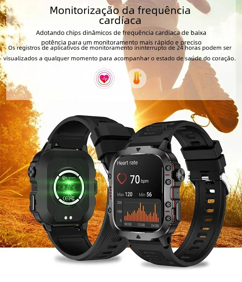 Smartwatch Relógio Inteligente IP68 5ATM Esportivo Masculino Fitness Militar *Amz*