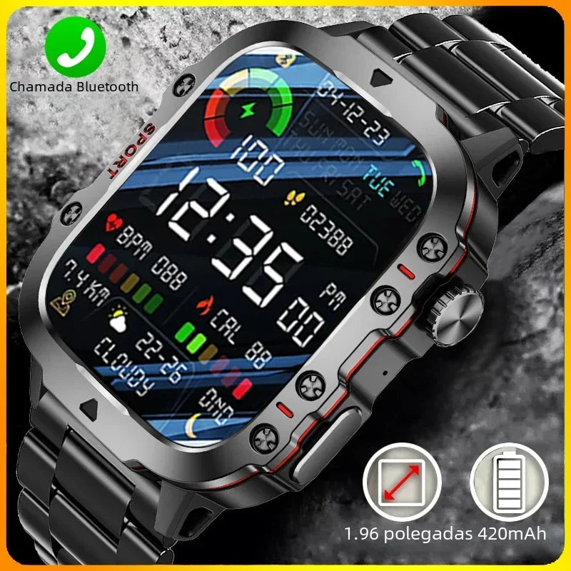 Smartwatch Relógio Inteligente IP68 5ATM Esportivo Masculino Fitness Militar *Amz*