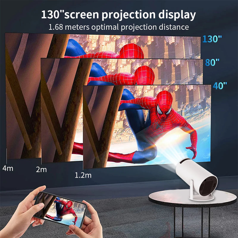 Mini Projetor Inteligente Portátil TV  Cinema em Casa Hy300 pro 4K