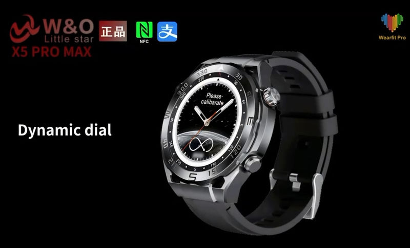 Smartwatch GX5 Pro Max Masculino em Aço Inoxidável, 2 pulseiras, Bluetooth, Monitoramento de Saúde, Esportes, Negócios, Redes Sociais, Música