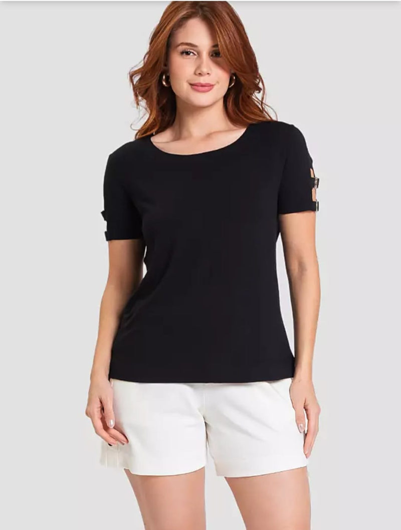 Blusa Confortável Malha Argolas Feminina Mulher Moda 2024