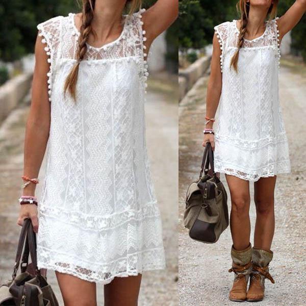 Vestido Curto Renda Boho